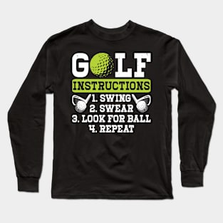 Golf Instructions T Shirt For Women Men Long Sleeve T-Shirt